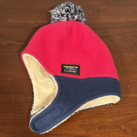 LL Bean Baby Toddler 6-12M Hat & Mitten Set Mountain Classic Fleece Color block - Picture 2 of 12